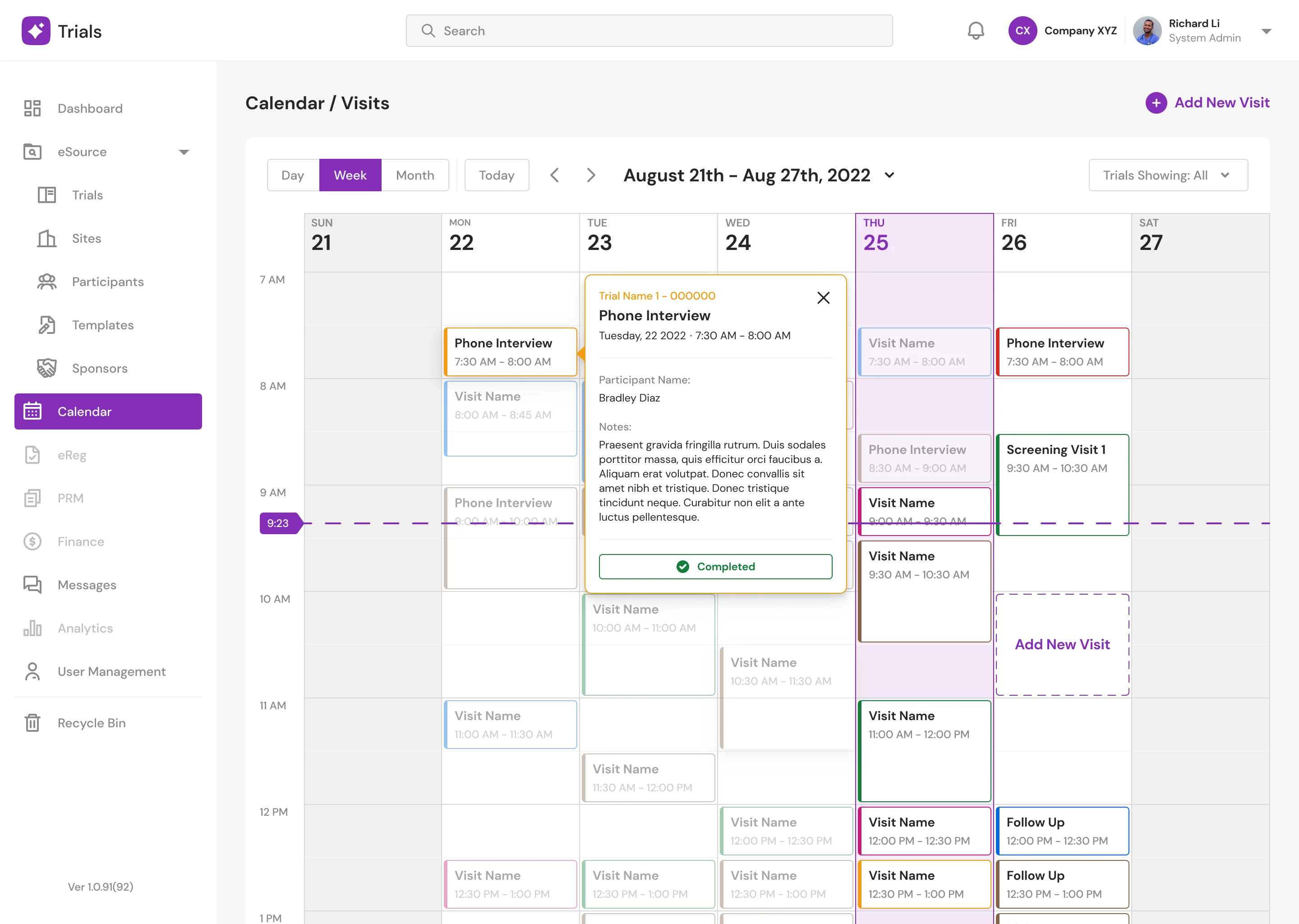Calendar (Light Mode)